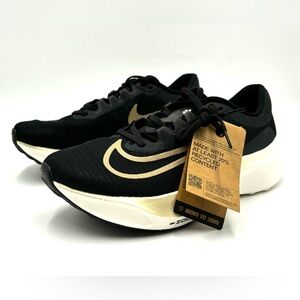 Nike Zoom Fly 5 Black Metallic Gold White Men's Running Shoes DM8968-002 Sz 11